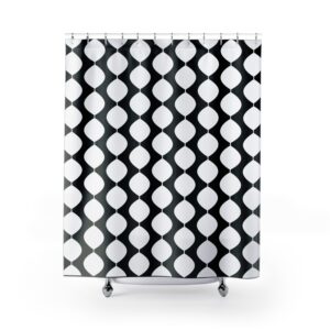 Black & White Retro Geometric Shower Curtain