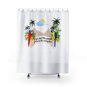 Parrot Paradise Shower Curtain – Tropical Birds Bathroom Decor