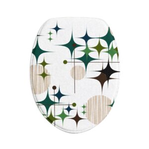 Mid-Century Starburst Bath Mat Set – 3-Piece Retro Bathroom Rugs