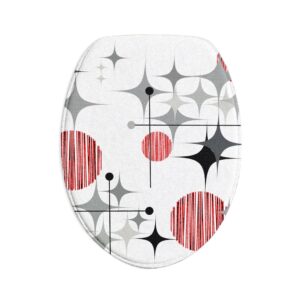 Mid-Century Starburst Bath Mat Set — 3-Piece Retro Bathroom Rug Collection