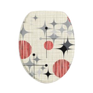 Mid-Century Starburst Bath Mat Set — 3-Piece Retro Bathroom Rugs