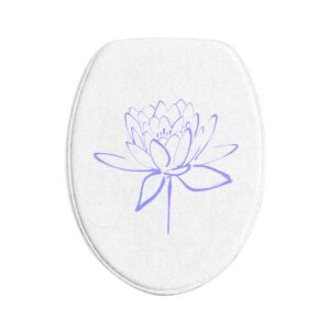 Lotus Bath Mat 3-Piece Set — Minimal Lavender Floral Bathroom Rug Ensemble
