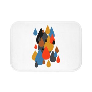 Abstract Colorful Raindrops Bath Mat – Modern Geometric Bathroom Rug