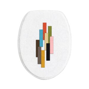 Mid-Century Modern Geometric 3-Piece Anti-Slip Bath Mat Set— Colorful Vertical Bars