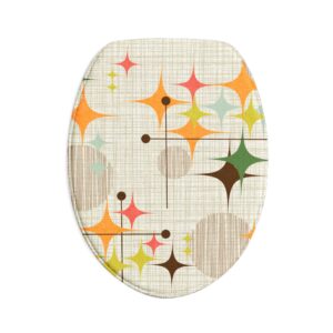 Retro Starburst Bath Mat Set — 3-Piece Mid-Century Modern Bathroom Rugs