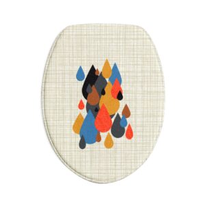 Raindrop Pattern Bath Mat Set — 3-Piece Neutral Linen-Style Bathroom Rugs