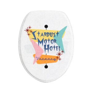 Retro ‘Stardust Motor Hotel’ Bath Anti-Slip Mat Set — Mid-Century Motel Neon Sign Design Bathroom Rug Set (3-Piece)