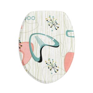 Mid-Century Modern Bath Mat Set — 3-Piece Retro Atomic Pattern