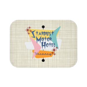 Mid-Century 'Stardust Motor Hotel' Vintage Sign Anti-Slip Bath Mat - Retro Atomic Bathroom Decor