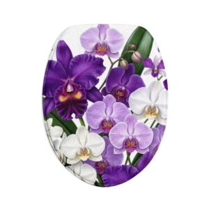 Orchid Bloom Bath Mat Set — 3-Piece Floral Bathroom Rug Set