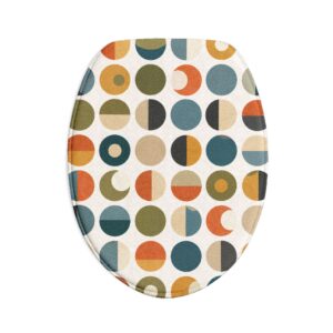 Retro Circles 3-Piece Bath Mat Set — Mid-Century Geometric Bathroom Rugs