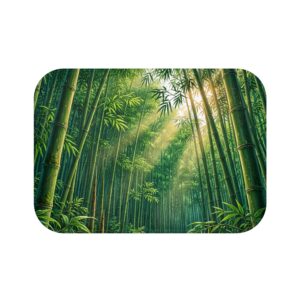 Bamboo Forest Bath Mat – Zen Green Nature Bathroom Rug